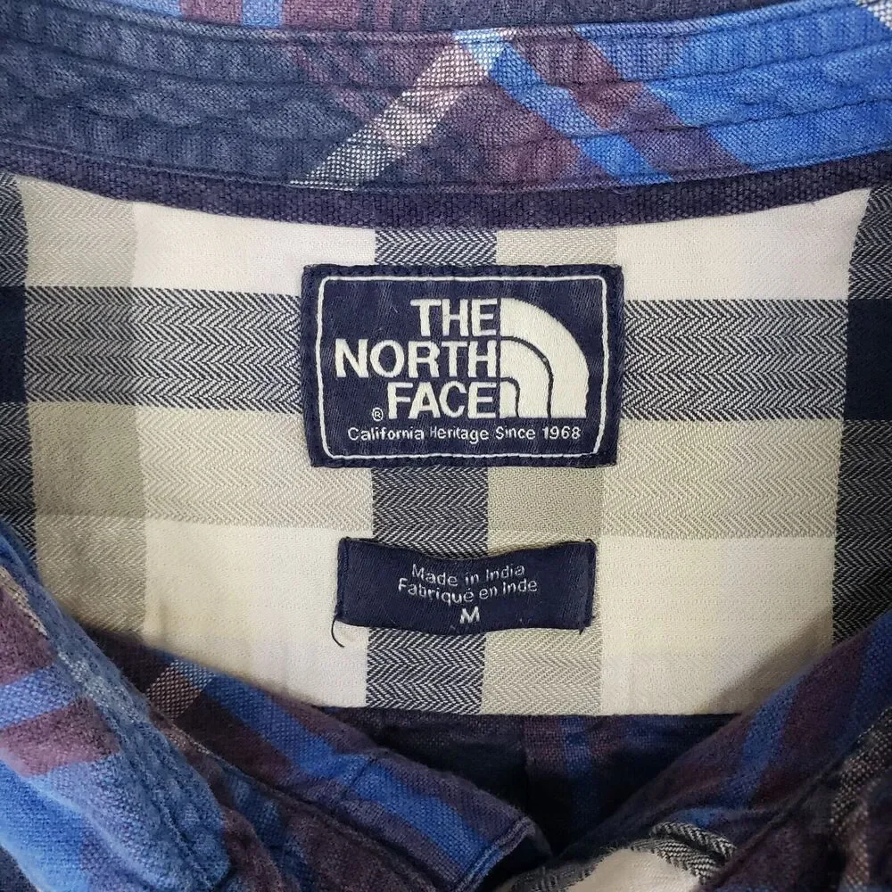 The North Face Flannel‎ Shirt Mens Medium Blue Plaid Cotton Gorpcore Outdoor